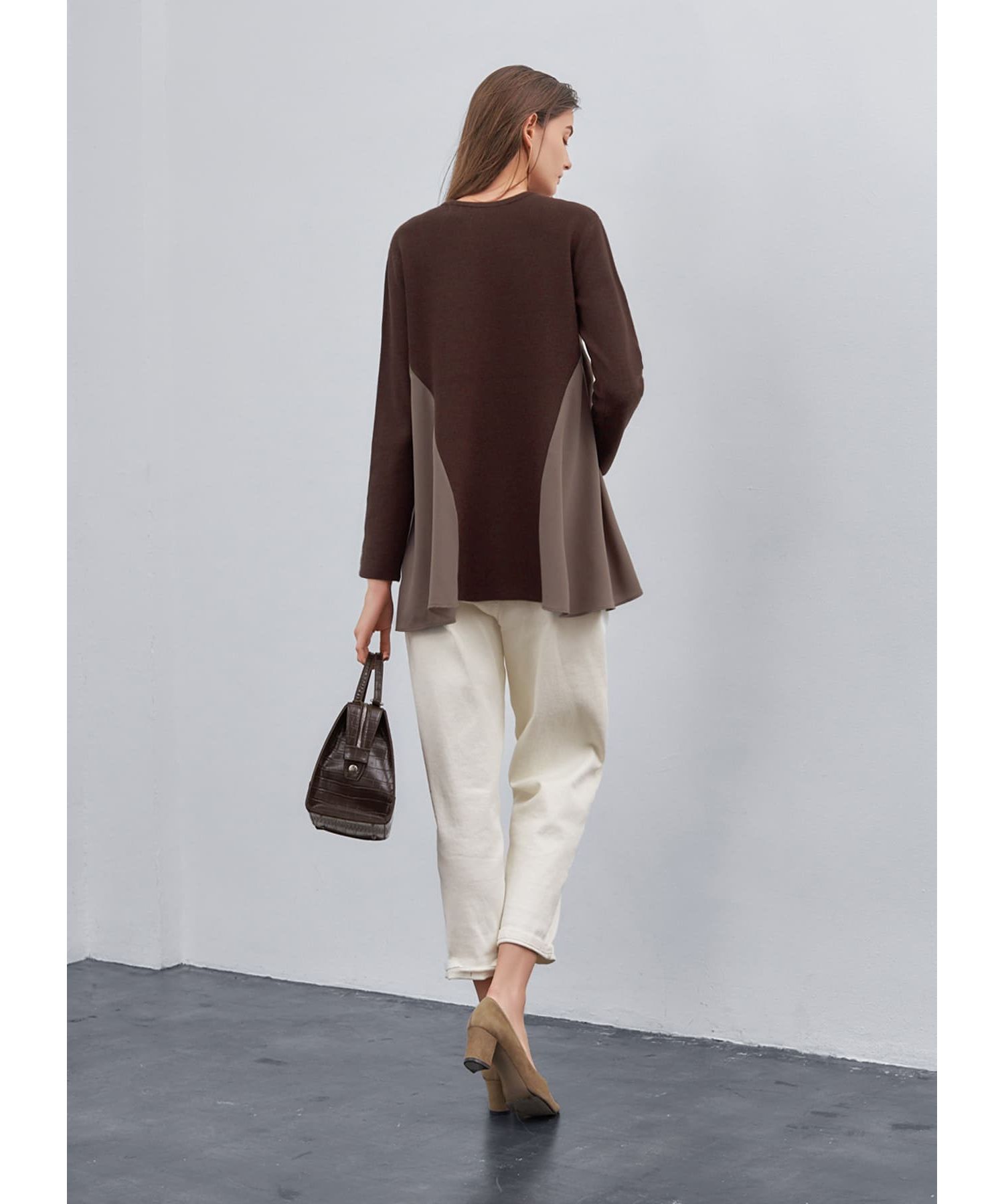 STYLE DELI「ジョーゼットコンビフレアニット」|ニット・セーター|