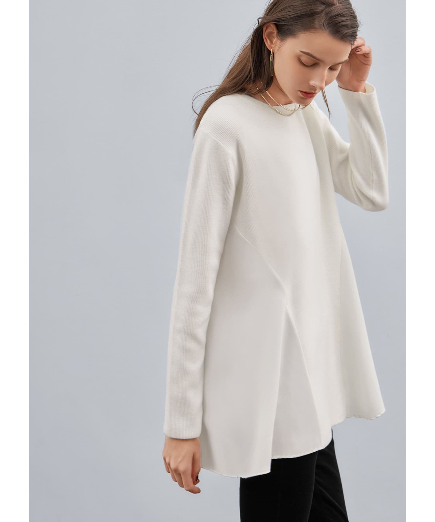 STYLE DELI「ジョーゼットコンビフレアニット」|ニット・セーター|