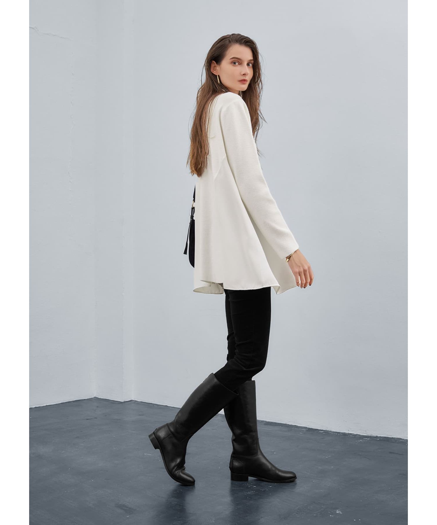 STYLE DELI「ジョーゼットコンビフレアニット」|ニット・セーター|