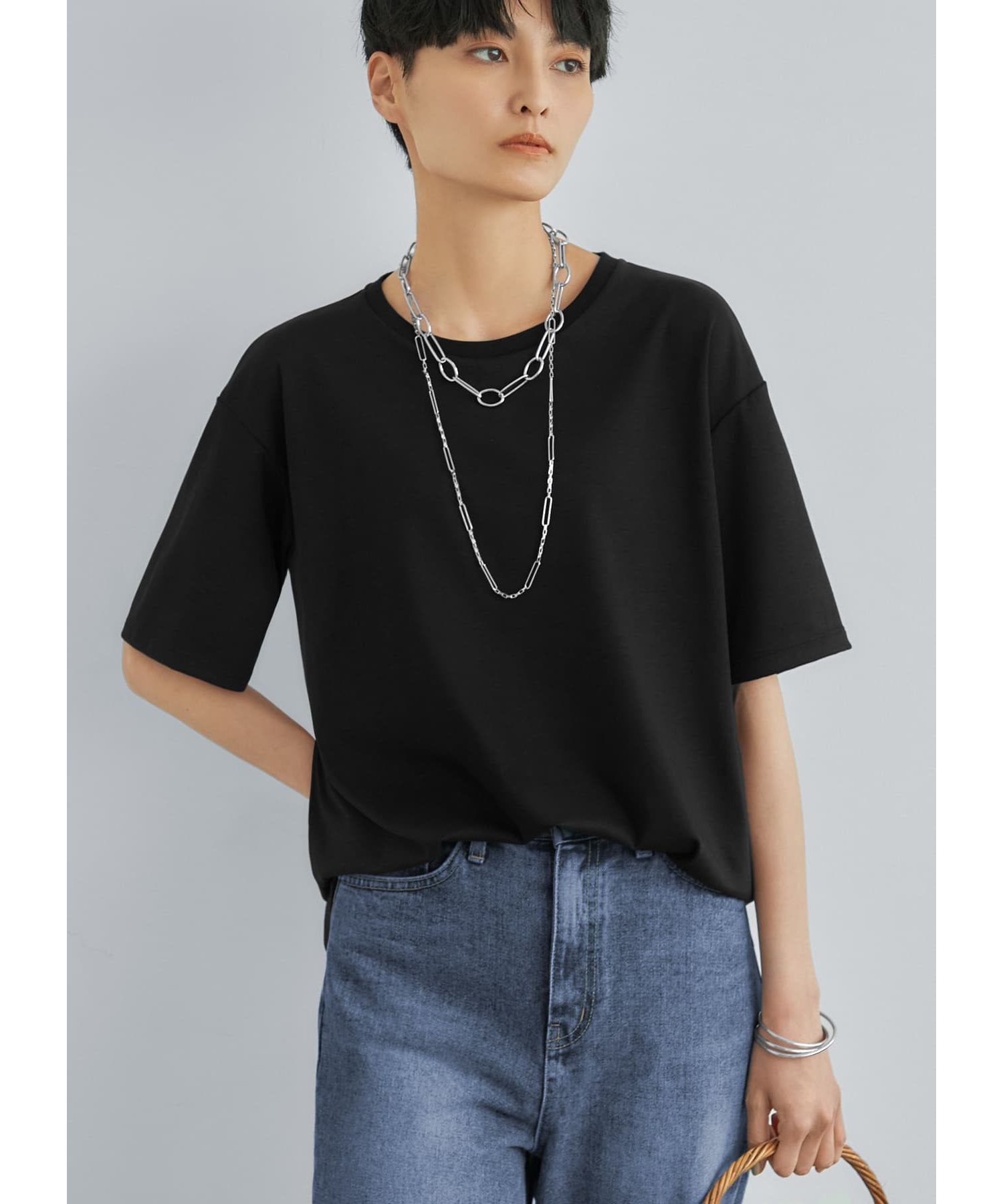STYLE DELI「スクエア交互チェーンロングネックレス」|ネックレス|