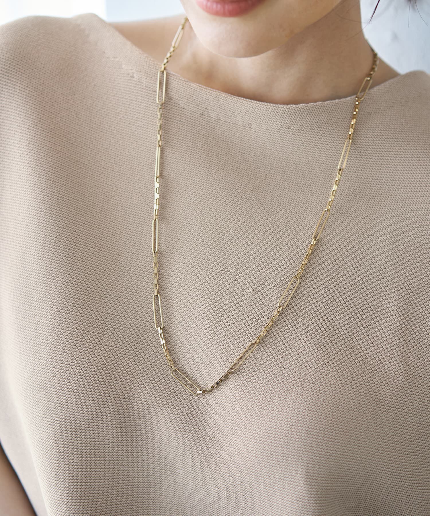 STYLE DELI「スクエア交互チェーンロングネックレス」|ネックレス|