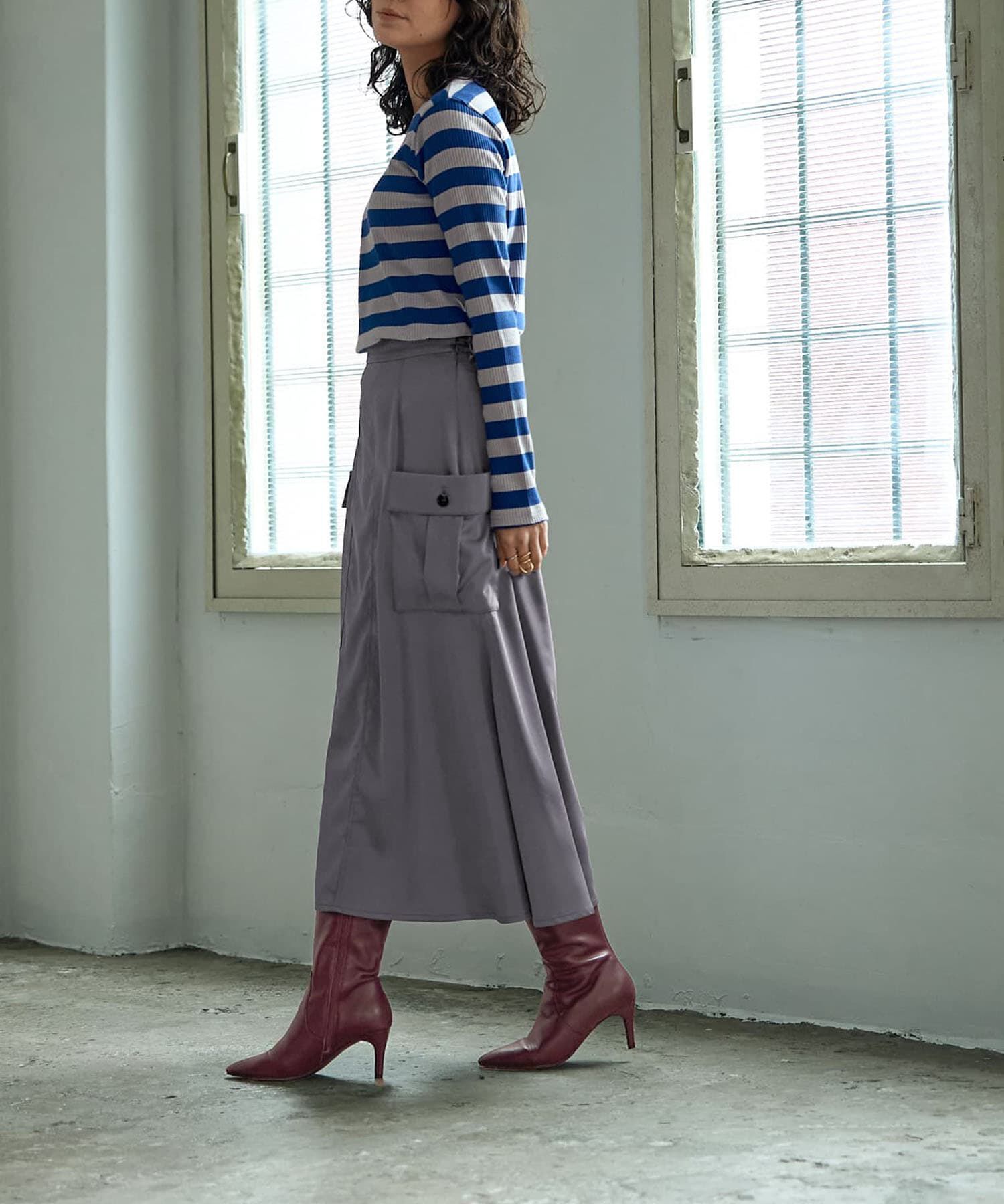 STYLE DELI「カラーボーダーリブトップス」|Tシャツ・カットソー|