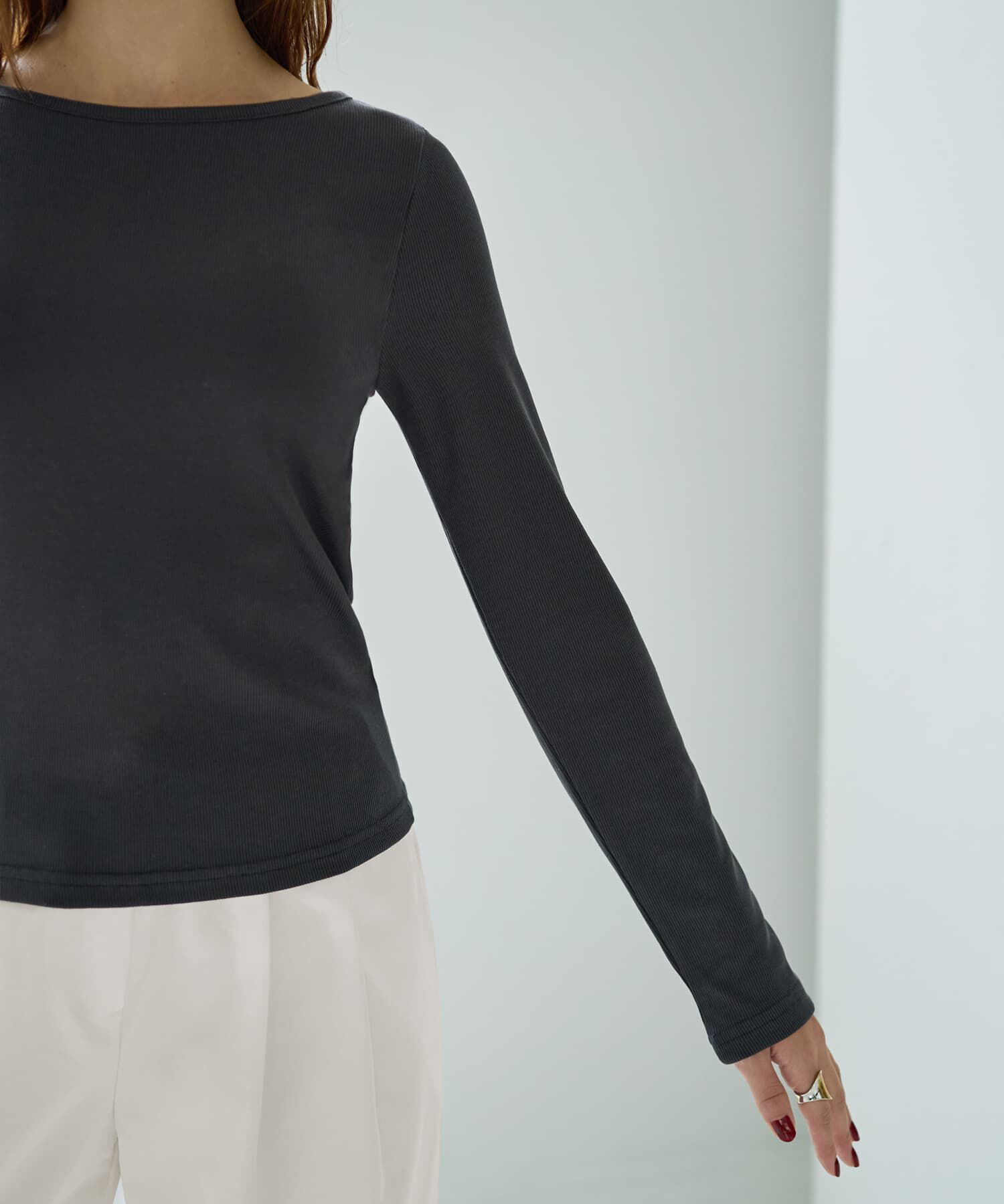 STYLE DELI「下に着るリブテレコ長袖カットソートップス」|Tシャツ・カットソー|