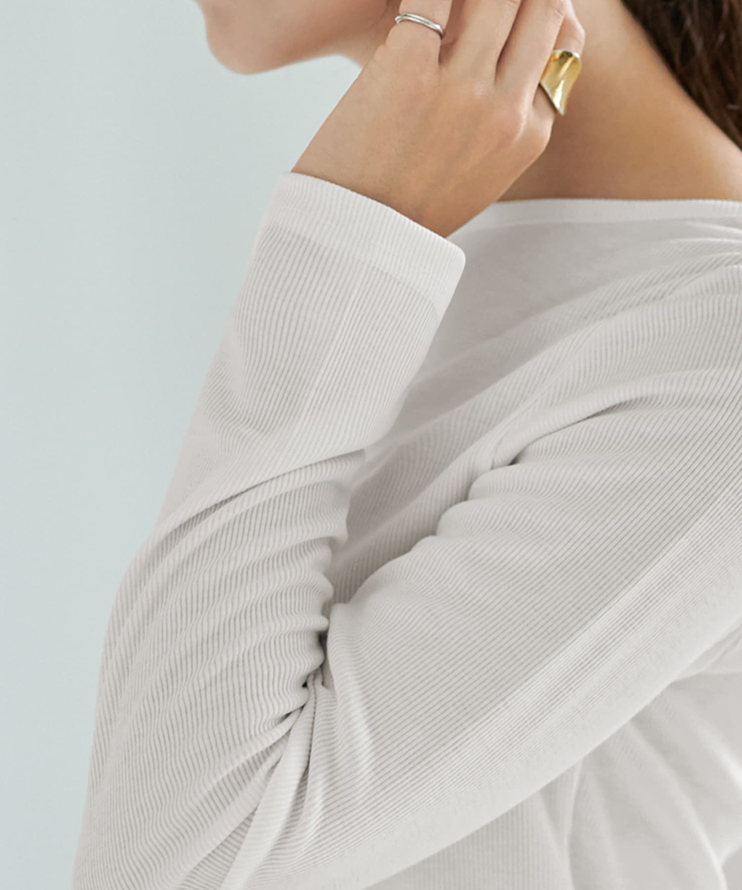 STYLE DELI「下に着るリブテレコ長袖カットソートップス」|Tシャツ・カットソー|