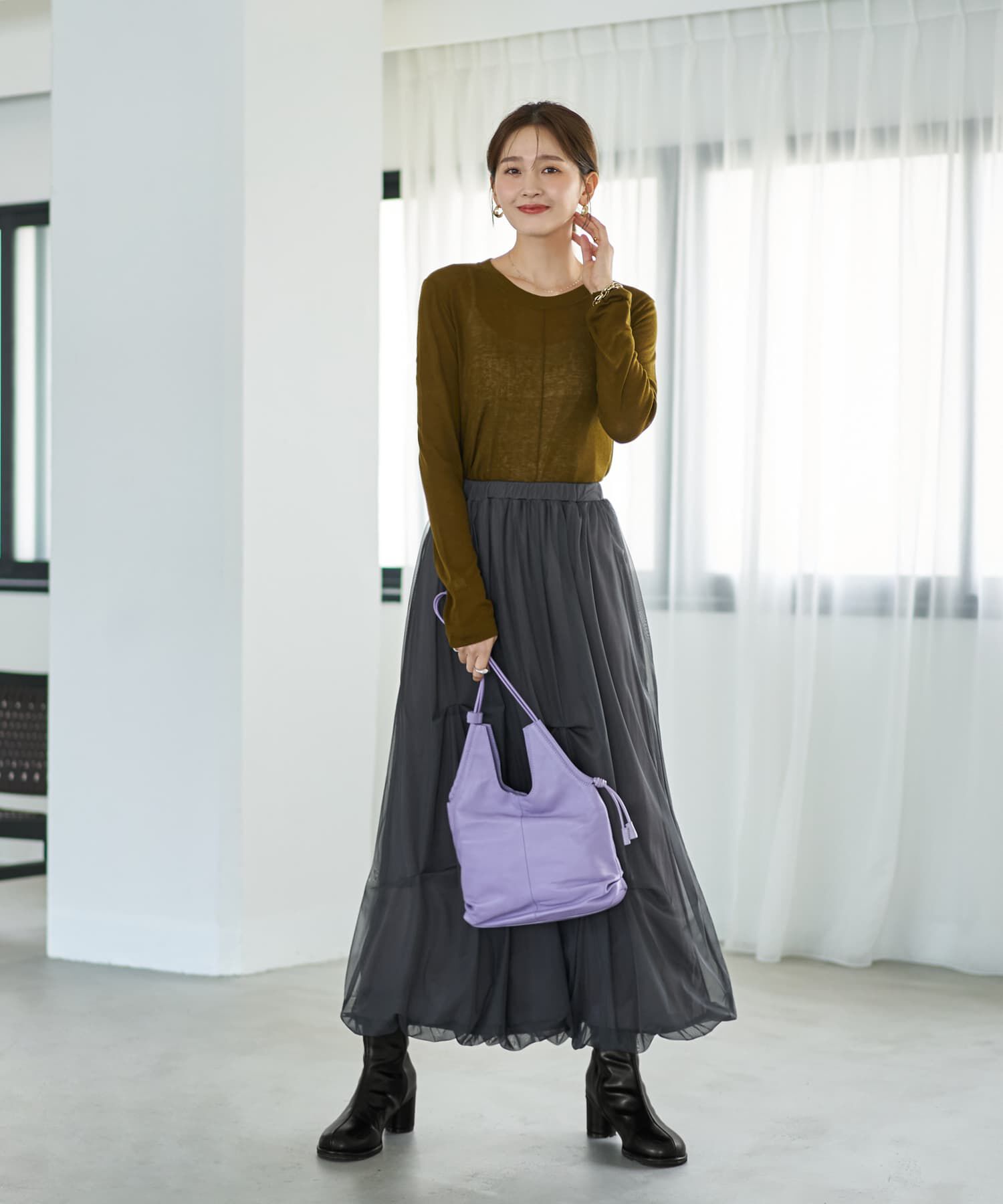 STYLE DELI「ピンタックふんわりシアートップス」|Tシャツ・カットソー|