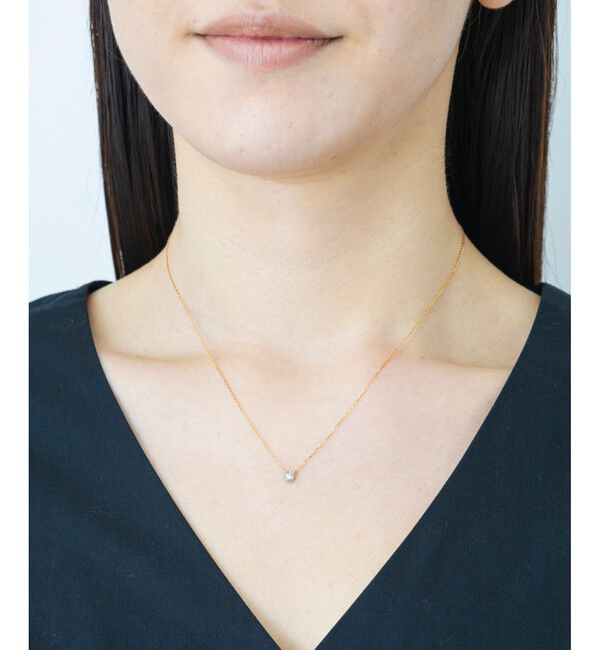 Jouete「K10YG/WG コンビカラー ダイヤモンド ネックレス」|ネックレス|