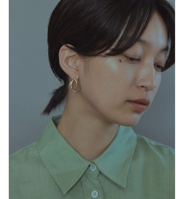 Jouete「サークルピアス ティアドロップ コンビカラー」|ピアス|