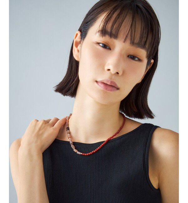 Jouete「[ジェム] ネックレス ムーンストーン&times;レッドアベンチュリン」|ネックレス|