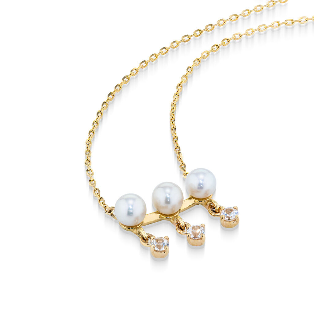 STAR JEWELRY「BABYPEARL＆WHITE SAPPHIRE NECKLACE」|ネックレス|