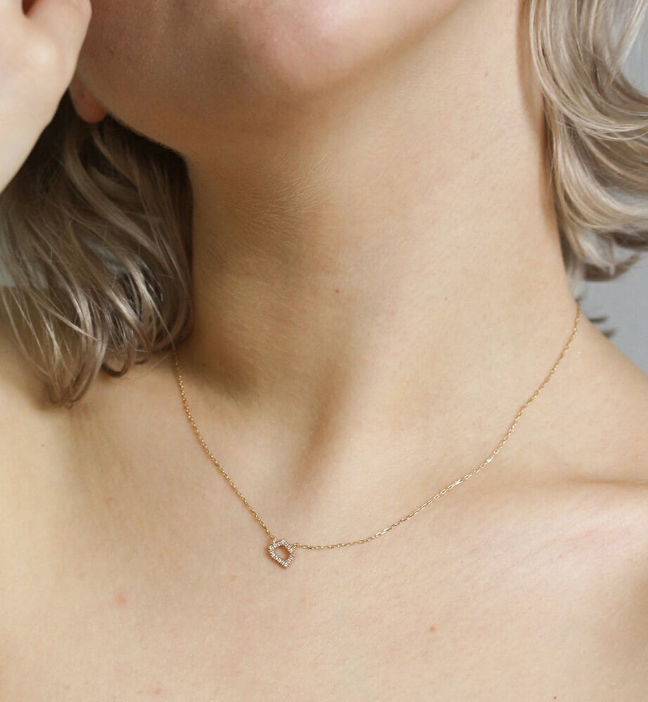  「ダイヤモンド ネックレス | K10YG 〈プラリネ〉〈世界最小〉」|ネックレス|