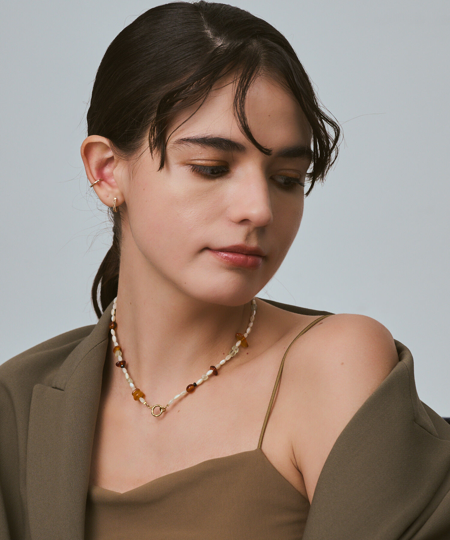  「ゴールドマルチストーンネックレス」|ネックレス|