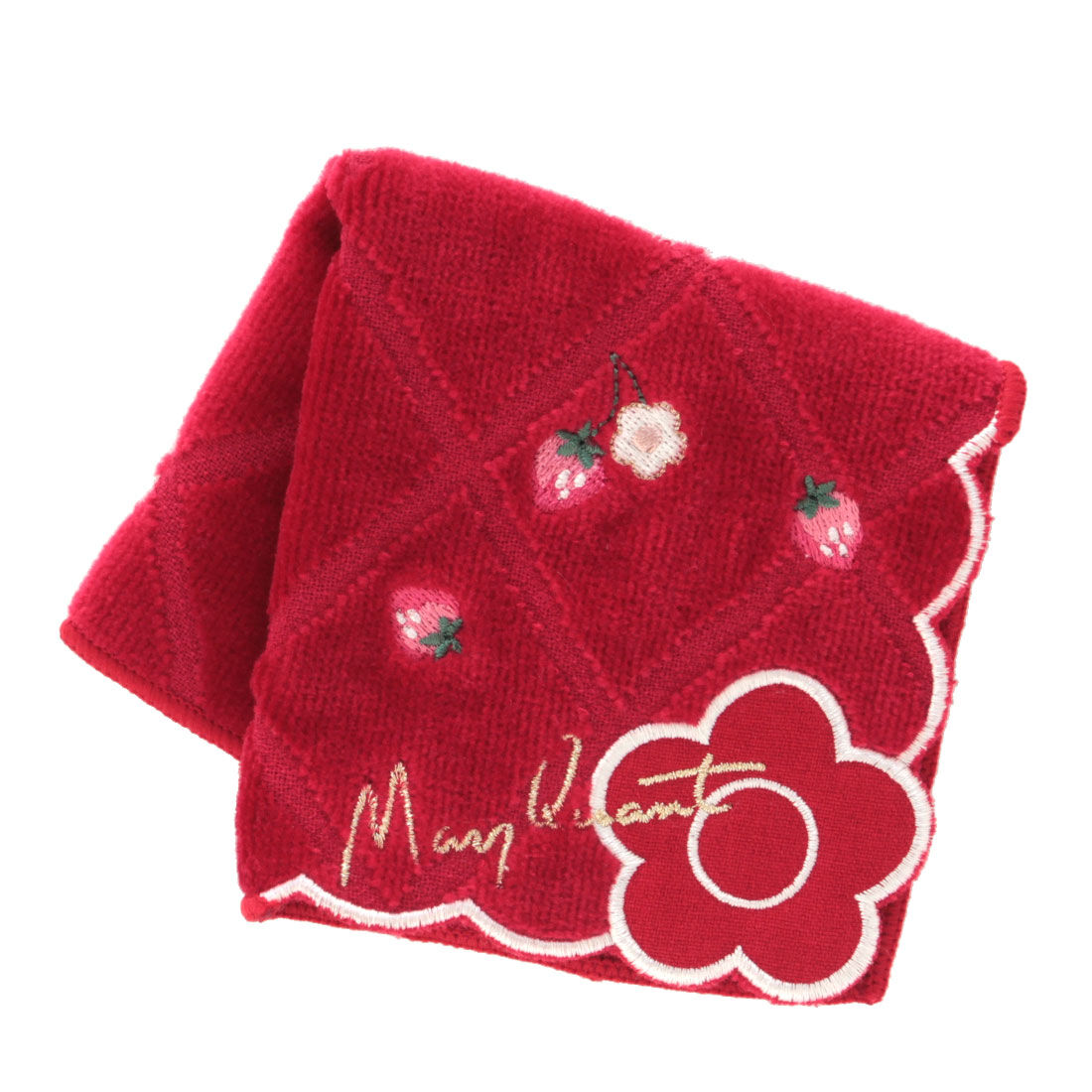 「MARY QUANT ミニタオルハンカチ＜イチゴスカラップ＞」|タオル|