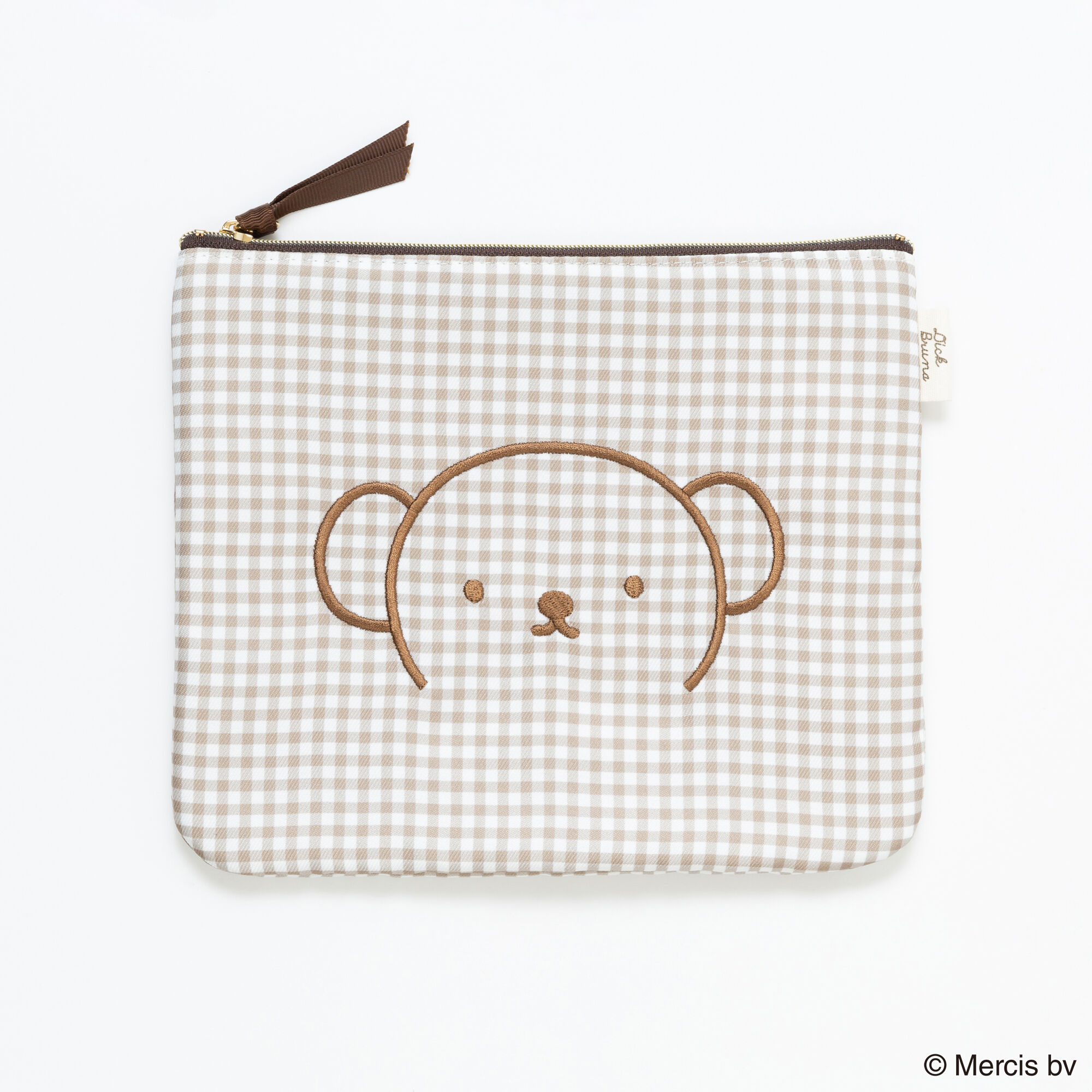  「BRUNA  CHECKERED フラットポーチ」|ポーチ|BRN