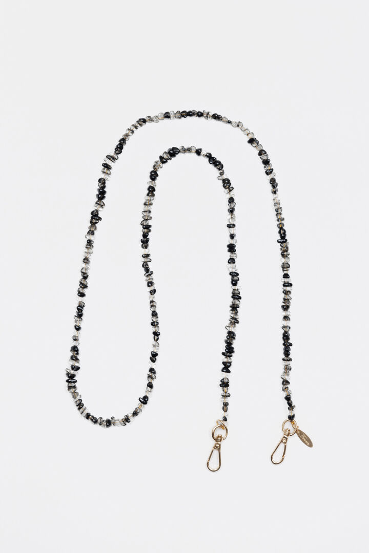  「FEDELE ストーンビーズストラップ」|ストラップ|BLK