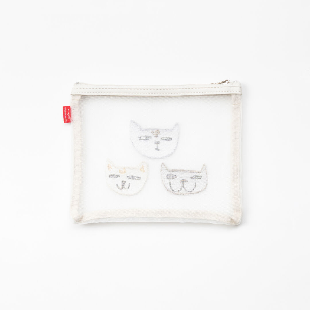  「THE THREE CATS メッシュフラットポーチ」|ポーチ|