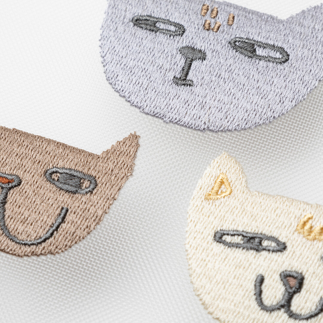  「THE THREE CATS メッシュフラットポーチ」|ポーチ|