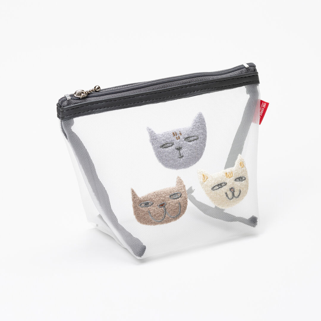  「THE THREE CATS メッシュ台形ポーチ」|ポーチ|