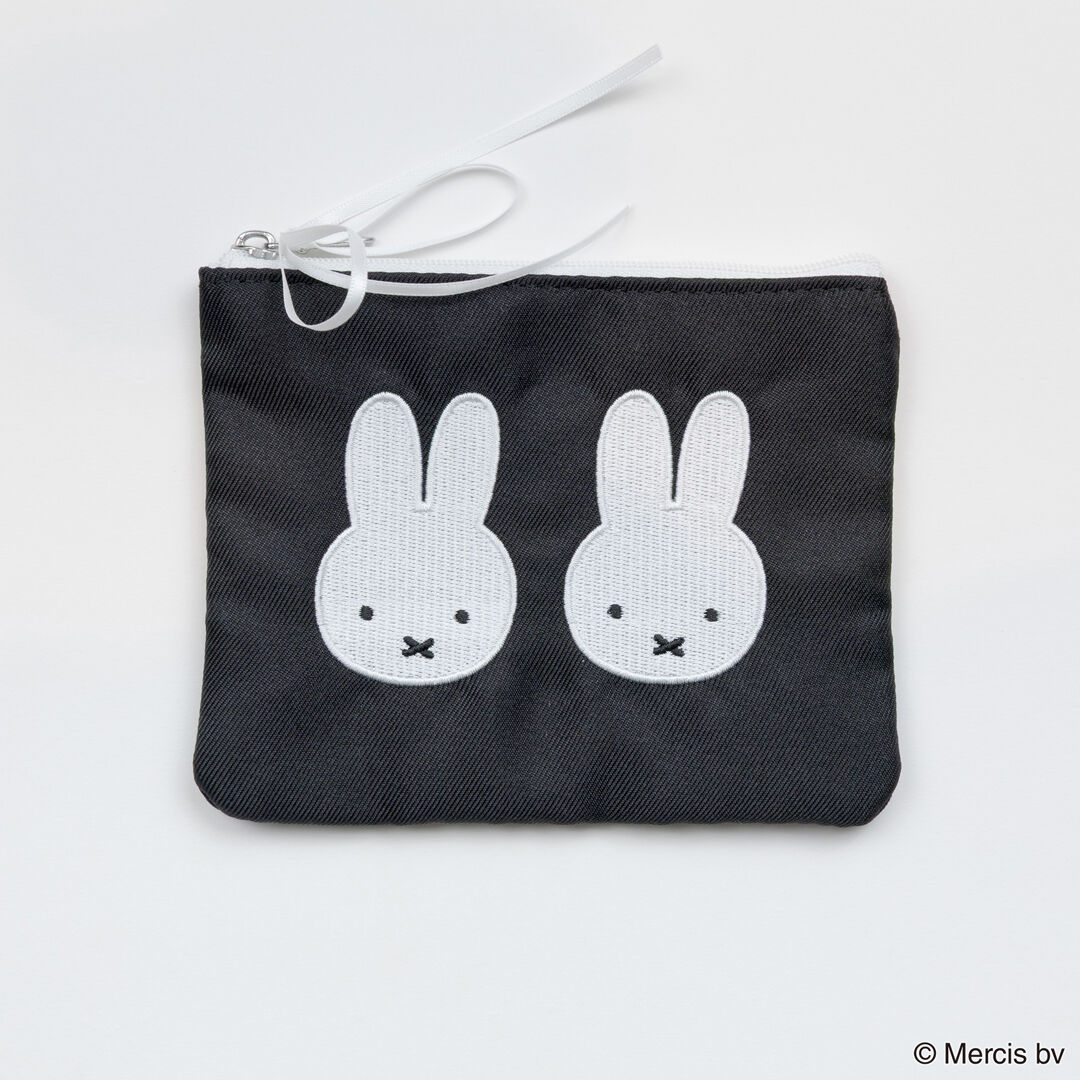  「MIFFY Chidori＆Monotone ミニフラットポーチ」|ポーチ|