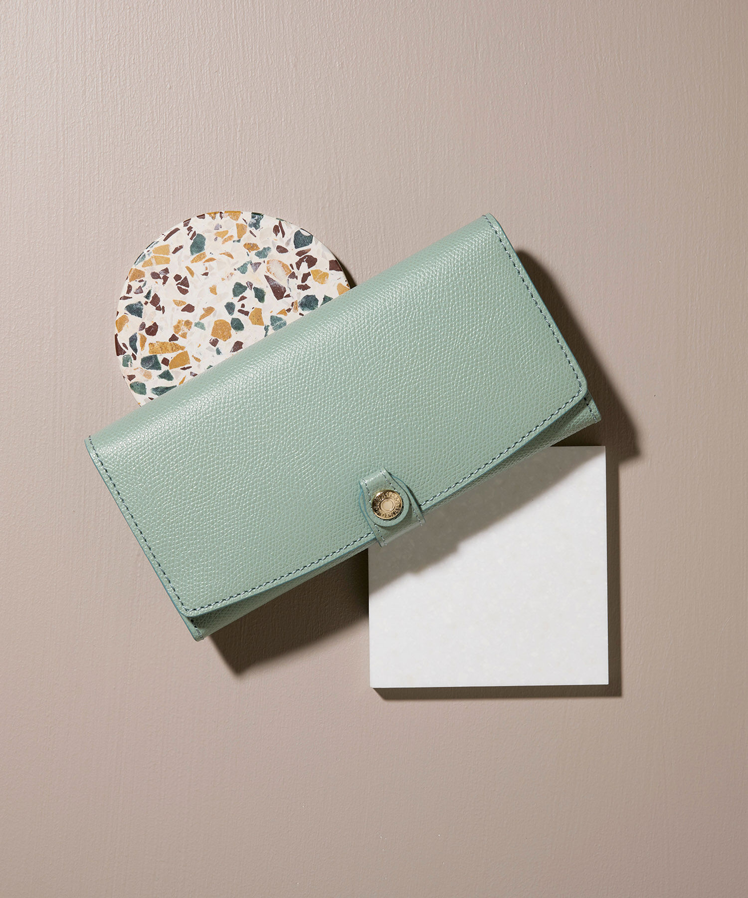 TOPKAPI 「COLORATO［コロラート］角シボ型押し・長財布」|財布|グリーングレー