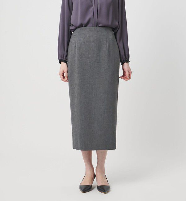 UNITED ARROWS「ダブルクロス タイトスカート ‐ストレッチ ウォッシャブル‐」|タイト|