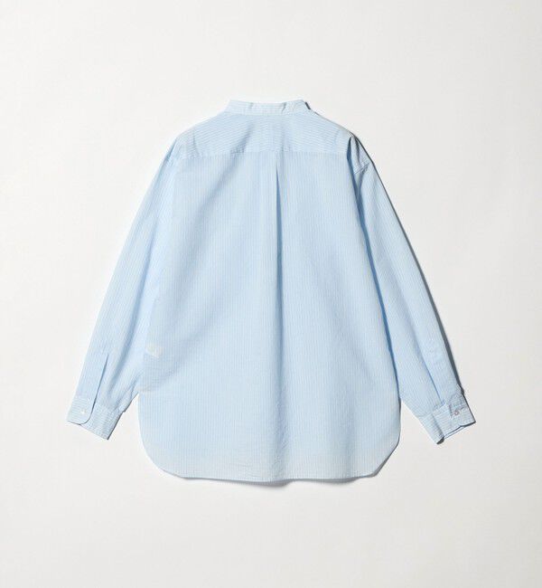 UNITED ARROWS「フェザーポプリン ストライプ バンドカラー シャツ」|シャツ・ブラウス|