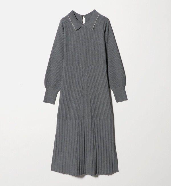 UNITED ARROWS green label relaxing「フィット＆フレア 襟付き ニット ワンピース」|ワンピース|