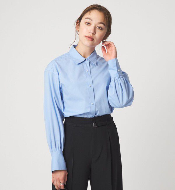 UNITED ARROWS green label relaxing「フェイクパールボタン シャツ」|シャツ・ブラウス|