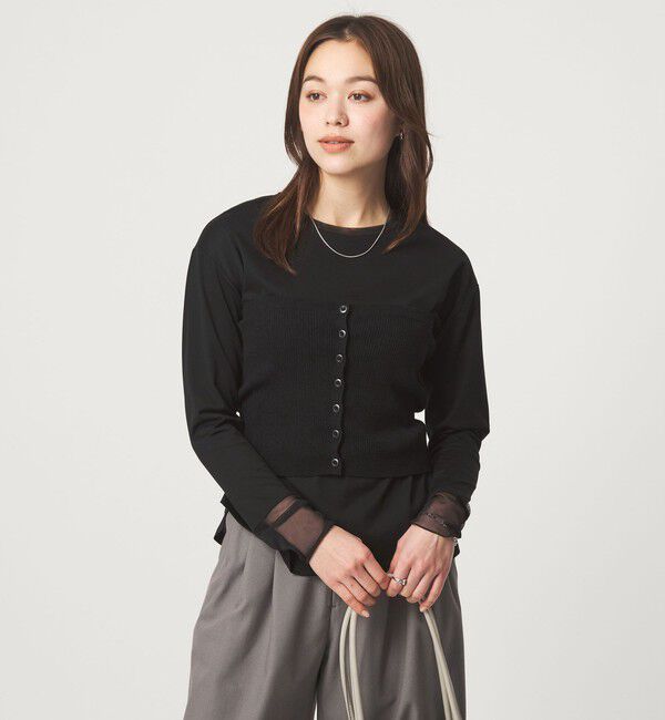 UNITED ARROWS green label relaxing「ソデ チュール プルオーバー カットソー」|Tシャツ・カットソー|