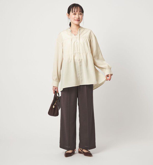 UNITED ARROWS green label relaxing「ボリューム ギャザー ハオリ ブラウス UVカット 接触冷感」|シャツ・ブラウス|