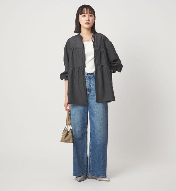 UNITED ARROWS green label relaxing「ボリューム ギャザー ハオリ ブラウス UVカット 接触冷感」|シャツ・ブラウス|