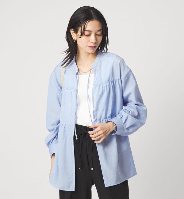 UNITED ARROWS green label relaxing「ボリューム ギャザー ハオリ ブラウス UVカット 接触冷感」|シャツ・ブラウス|