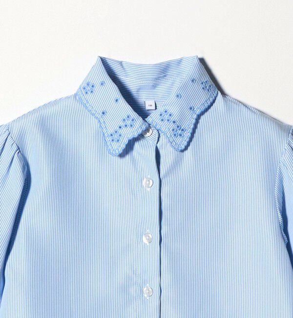 UNITED ARROWS green label relaxing「襟 刺しゅう ストライプ シャツ / キッズ  100cm-130cm」|シャツ・ブラウス|