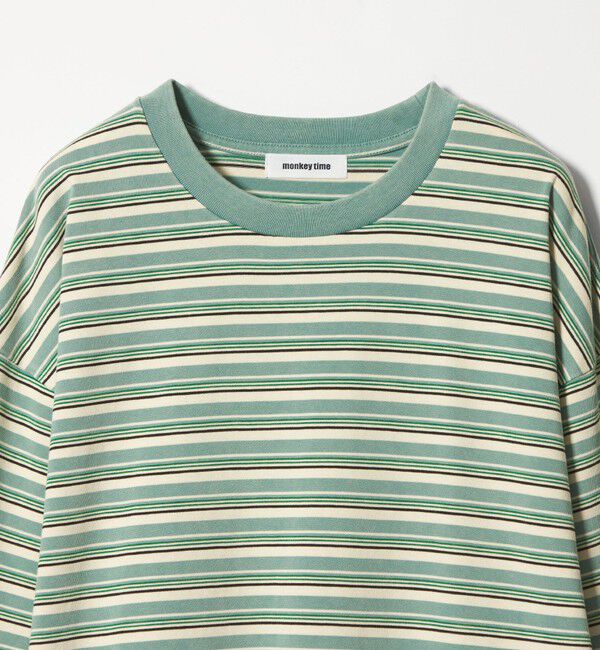 MONKEY TIME「ウォッシュド ボーダー ロングスリーブ Tシャツ」|Tシャツ・カットソー|