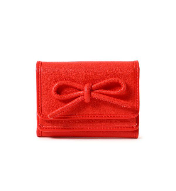 Ray BEAMS 「【WEB限定】Hashibami / レザー リボン 3つ折り 財布」|財布|RED