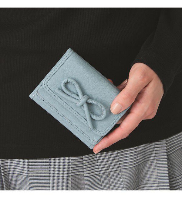 Ray BEAMS 「【WEB限定】Hashibami / レザー リボン 3つ折り 財布」|財布|PALE_BLUE