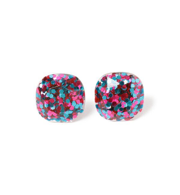 Ray BEAMS 「スクエア ラメ ピアス」|ピアス|Pink_Mix