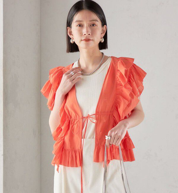 SHIPS for women「〈手洗い可能〉フリル ノースリーブ ブラウス ◇」|シャツ・ブラウス|