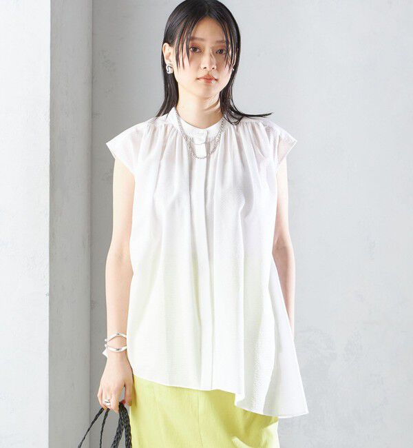 SHIPS for women「〈手洗い可能〉コットン リップル アシメ ブラウス ◇」|シャツ・ブラウス|
