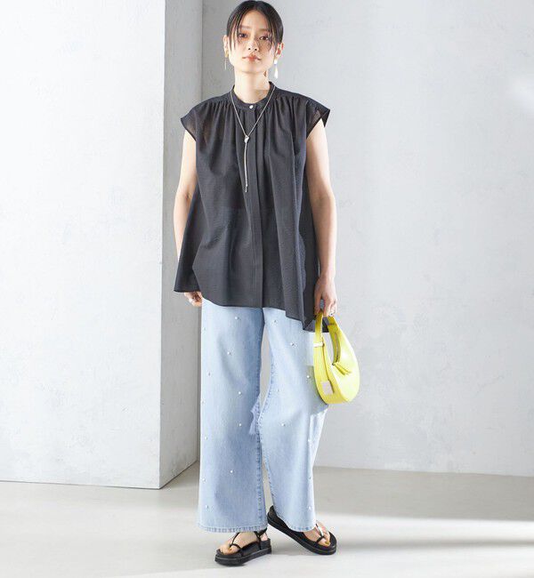 SHIPS for women「〈手洗い可能〉コットン リップル アシメ ブラウス ◇」|シャツ・ブラウス|