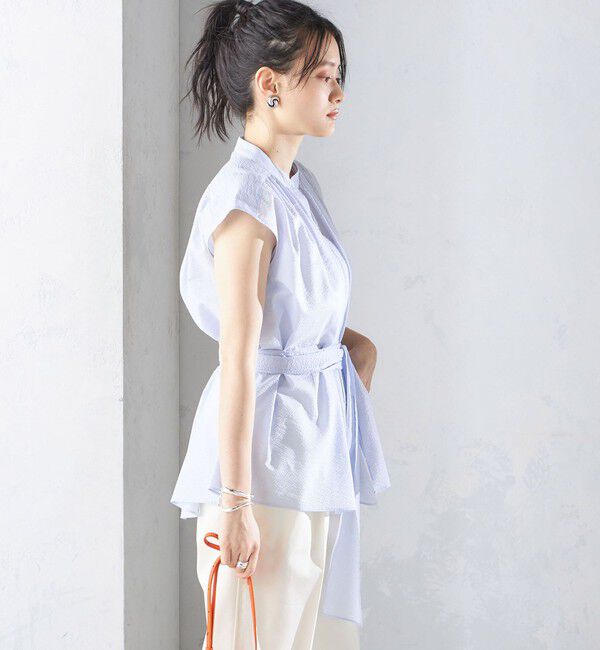 SHIPS for women「〈手洗い可能〉コットン リップル アシメ ブラウス ◇」|シャツ・ブラウス|