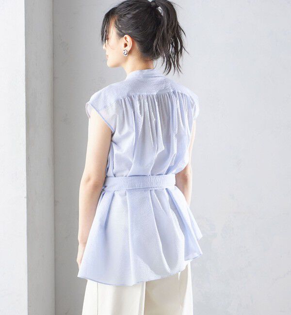 SHIPS for women「〈手洗い可能〉コットン リップル アシメ ブラウス ◇」|シャツ・ブラウス|