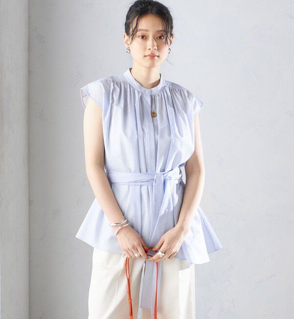 SHIPS for women「〈手洗い可能〉コットン リップル アシメ ブラウス ◇」|シャツ・ブラウス|