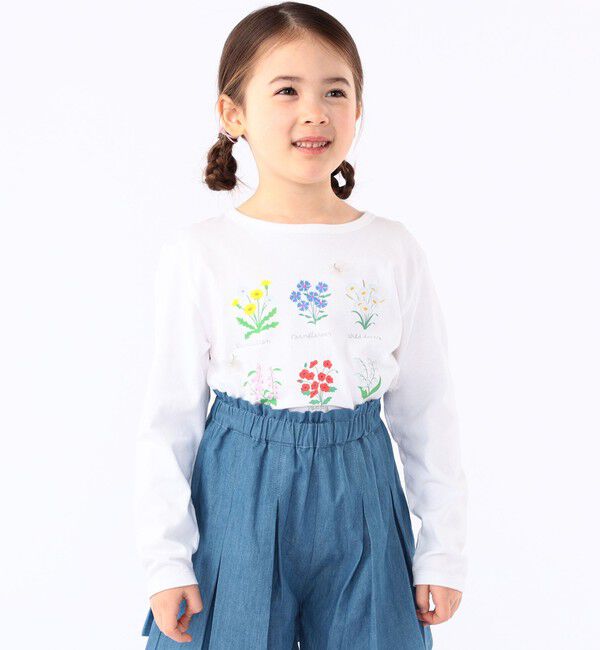 SHIPS KIDS「SHIPS KIDS:100～130cm / フラワー ブック 長袖 TEE」|Tシャツ・カットソー|