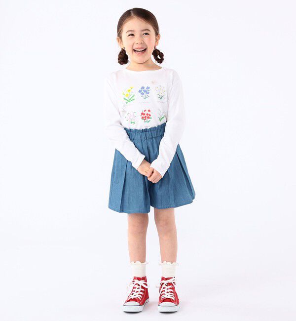 SHIPS KIDS「SHIPS KIDS:100～130cm / フラワー ブック 長袖 TEE」|Tシャツ・カットソー|