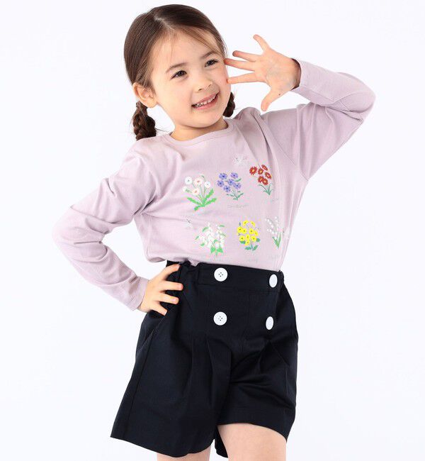 SHIPS KIDS「SHIPS KIDS:100～130cm / フラワー ブック 長袖 TEE」|Tシャツ・カットソー|