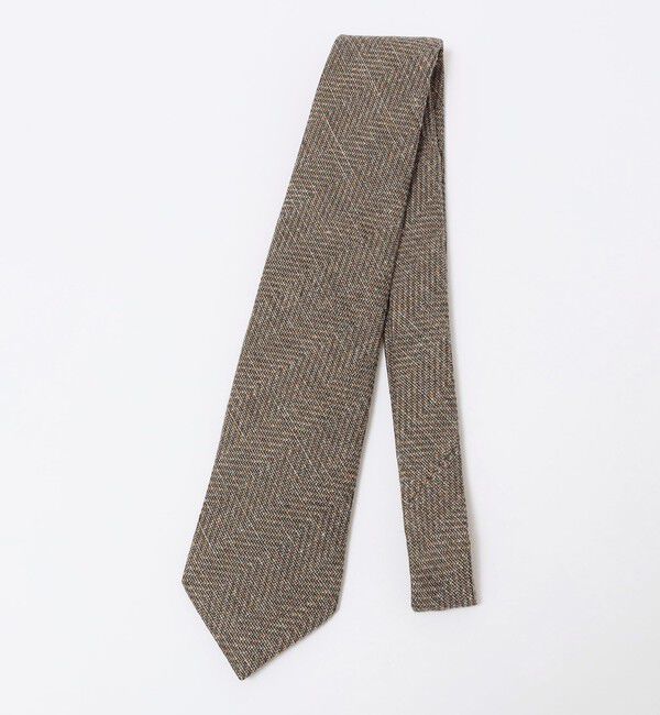 SHIPS「SHIPS: マルラーネ  コットン リネン ヘリンボーン ネクタイ」|ネクタイ・蝶ネクタイ|ライトオリーブ