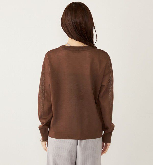 SHIPS Colors 「SHIPS Colors:〈手洗い可能〉ロゴ エンブロイダリー シアー ニット」|ニット・セーター|