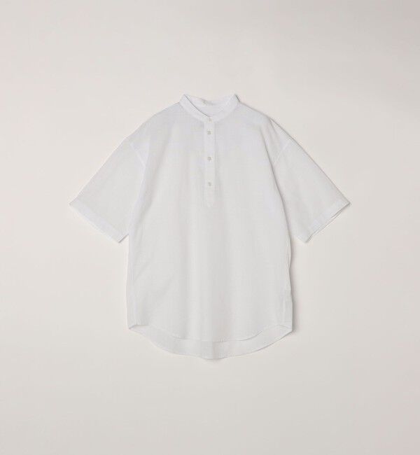 SHIPS any「SHIPS any: BEZ TEXTILE マルチカラー ストライプ/ソリッド バンドカラー プルオーバー シャツ◇」|シャツ・ブラウス|