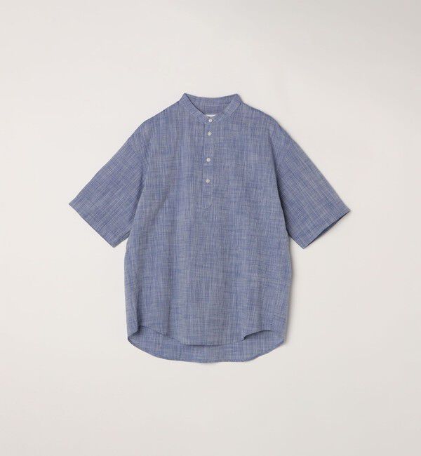 SHIPS any「SHIPS any: BEZ TEXTILE マルチカラー ストライプ/ソリッド バンドカラー プルオーバー シャツ◇」|シャツ・ブラウス|