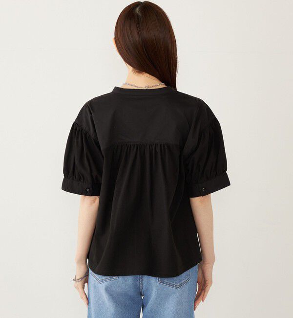 SHIPS Colors 「SHIPS Colors:〈手洗い可能〉ハイツイスト コンビ スキッパー プルオーバー」|Tシャツ・カットソー|